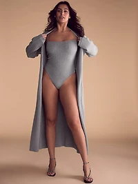 Luxe Cable-Knit Shine Bodysuit
