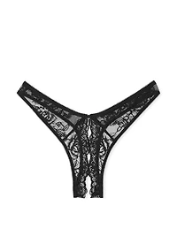 Rose Lace Shimmer High-Leg Thong Panty