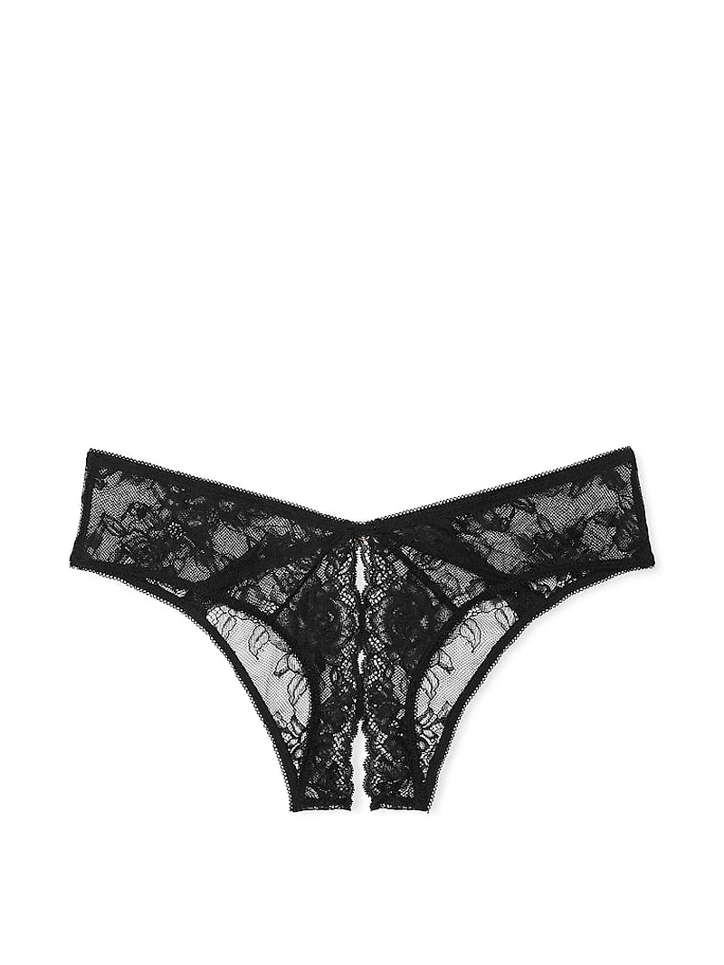 Rose Lace-Trim High-Leg Cheeky Panty