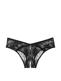 Rose Lace-Trim High-Leg Cheeky Panty
