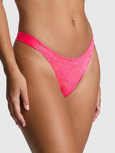Bling Lacie Logo Scoop Thong