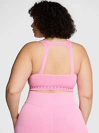 Seamless Hearts Square-Neck Longline Sports Bra