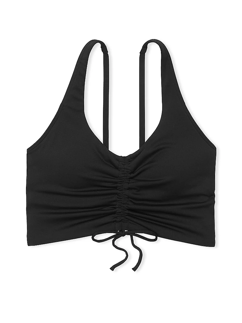 Relay Ruched Plunge Sports Bra
