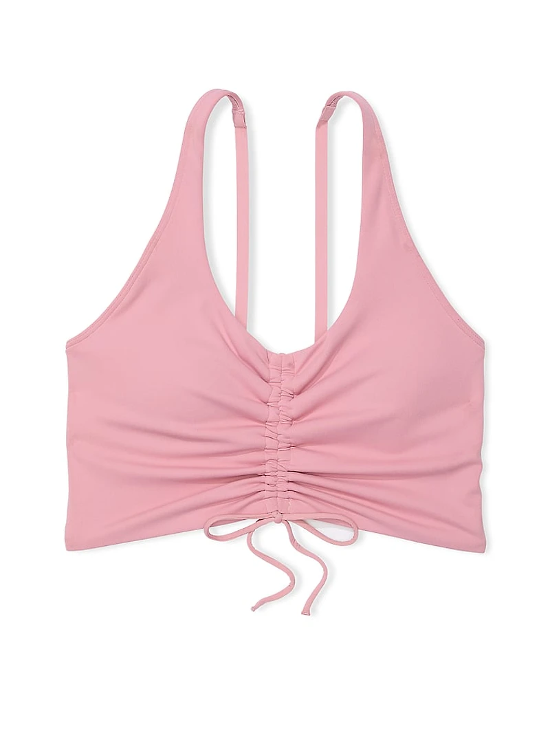 Relay Ruched Plunge Sports Bra