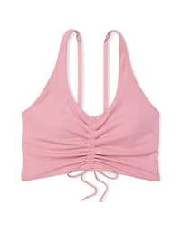 Relay Ruched Plunge Sports Bra
