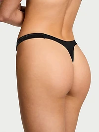Sheer Shine Rose Adjustable String Thong Panty