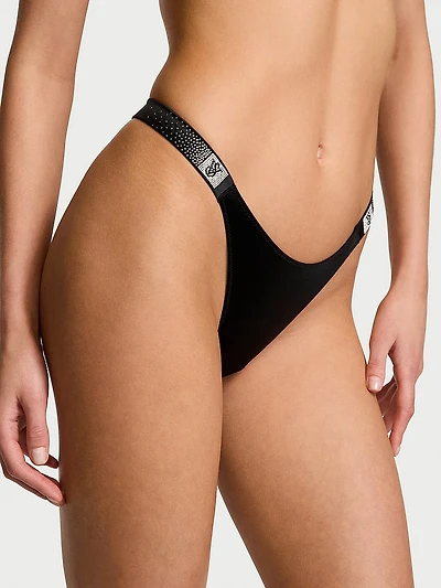 Electric Orchid Shine Strap Brazilian Panty