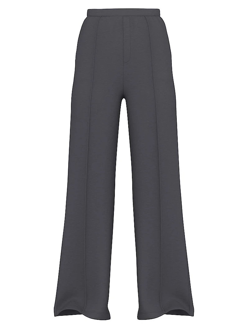 Featherweight Knit Tailored Wide-Leg Pant