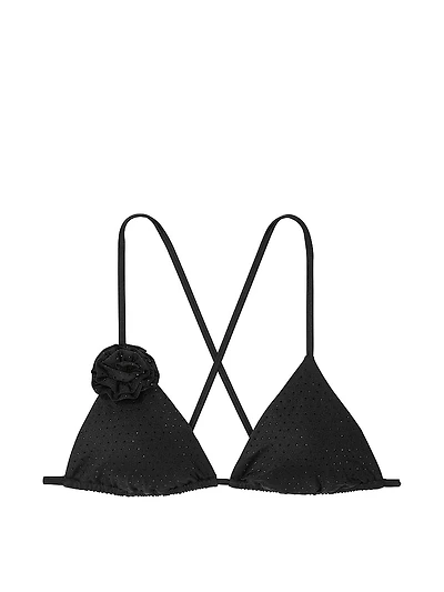Rosette Shine Triangle Bikini Top