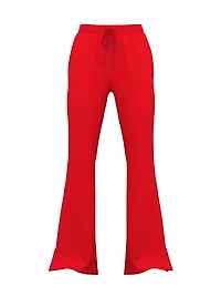 Ivy Fleece Split-Hem Flare Sweatpants