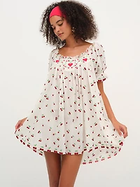 Beaded Cherries Slip Dress
