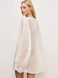 Tencel Long-Sleeve Mini Coverup