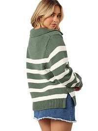 Shea Striped Collar Knit Sweater