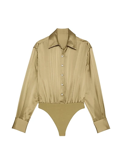 Atelier Victoria's Secret X Altuzarra Satin Shirt Bodysuit
