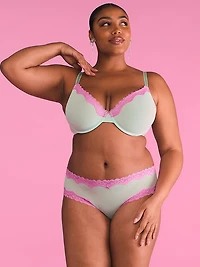 Tease Lace-Trim Unlined Demi Bra