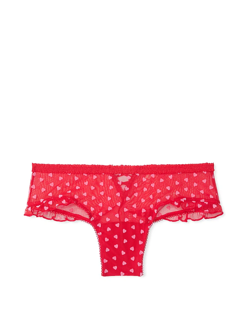 Tease Mesh Lace-Trim Cheeky Panty
