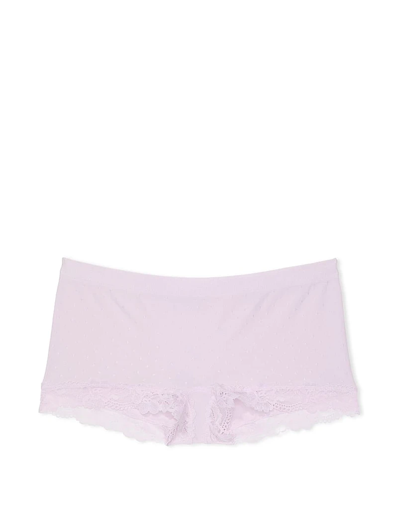 Seamless Lace-Trim Boyshort Panty