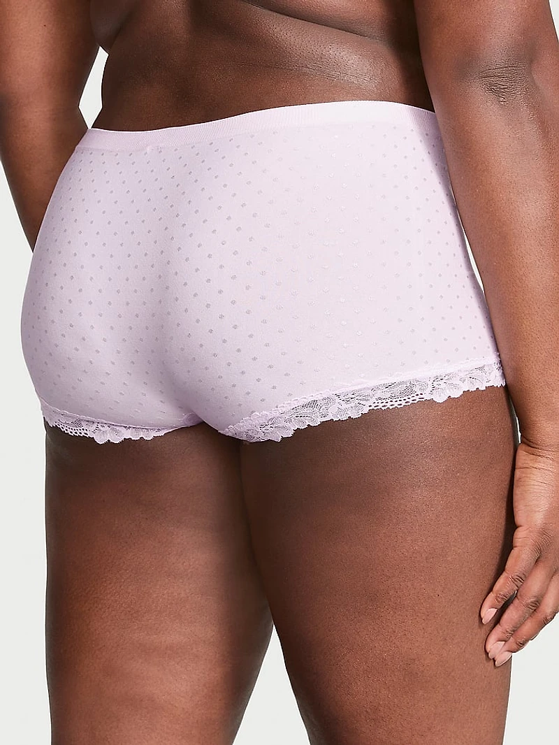 Seamless Lace-Trim Boyshort Panty