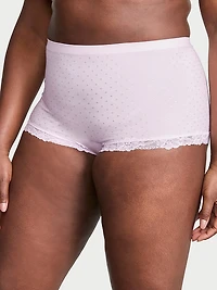 Seamless Lace-Trim Boyshort Panty