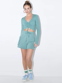 Relay Ruched Long-Sleeve Top
