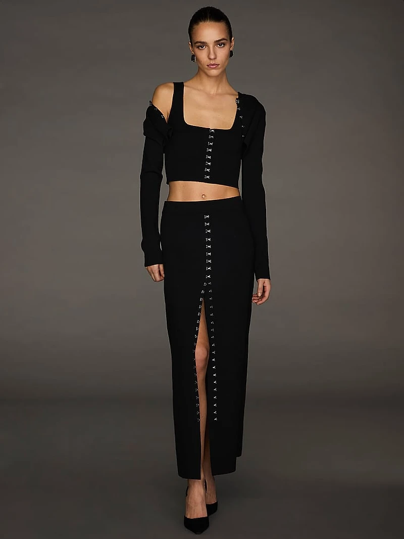 Atelier Victoria's Secret X Altuzarra Fine-Knit Hook & Eye Long Skirt