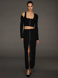 Atelier Victoria's Secret X Altuzarra Fine-Knit Hook & Eye Long Skirt