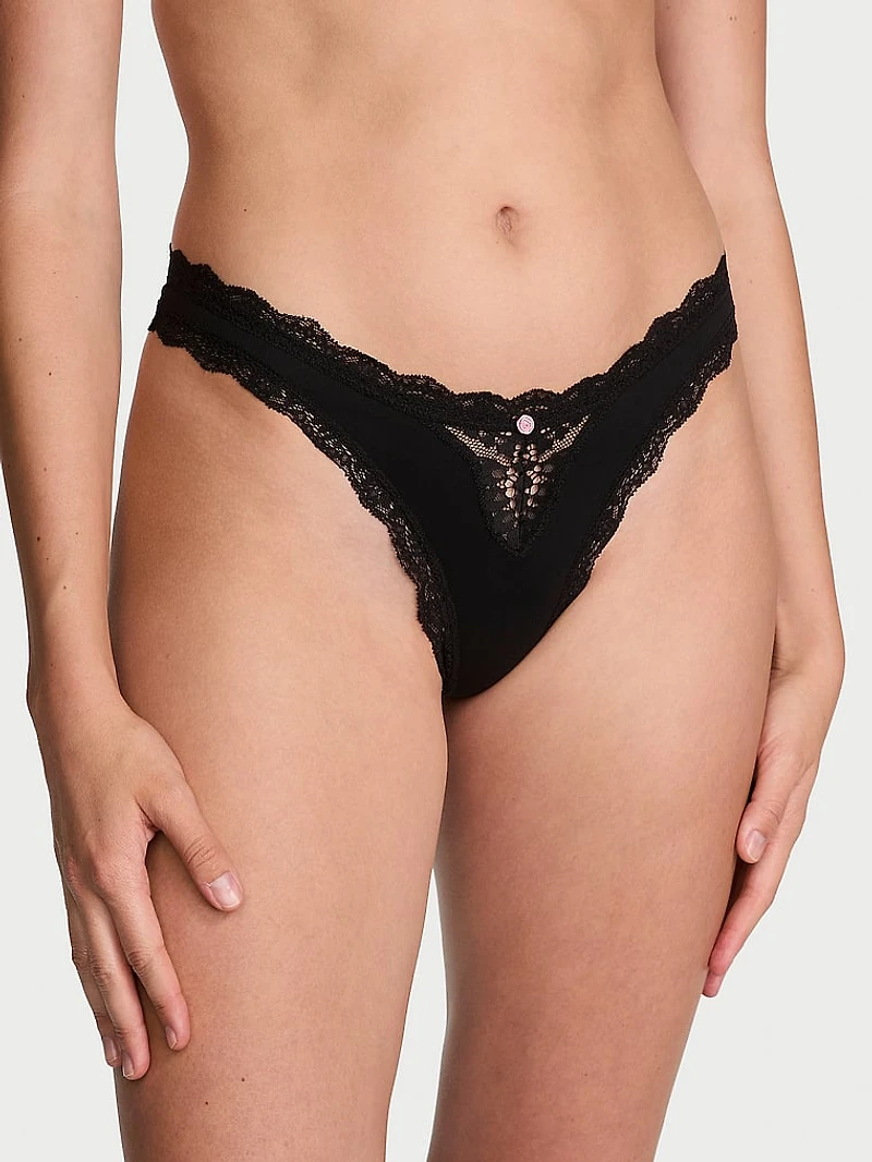Pom Bow Thong Panty