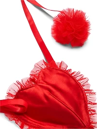 Heartbreaker Satin Pom Fashion Lingerie Set