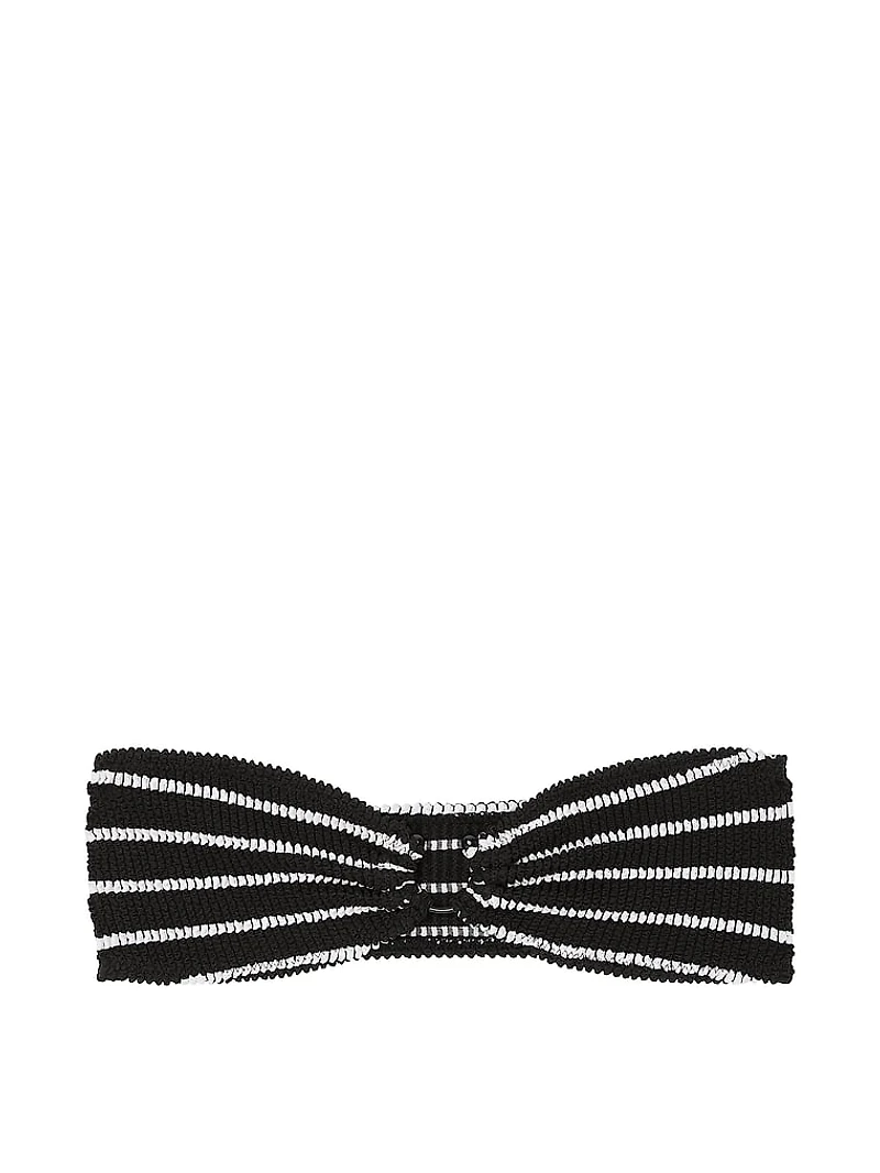 Crinkle Ring Bandeau Strapless Bikini Top