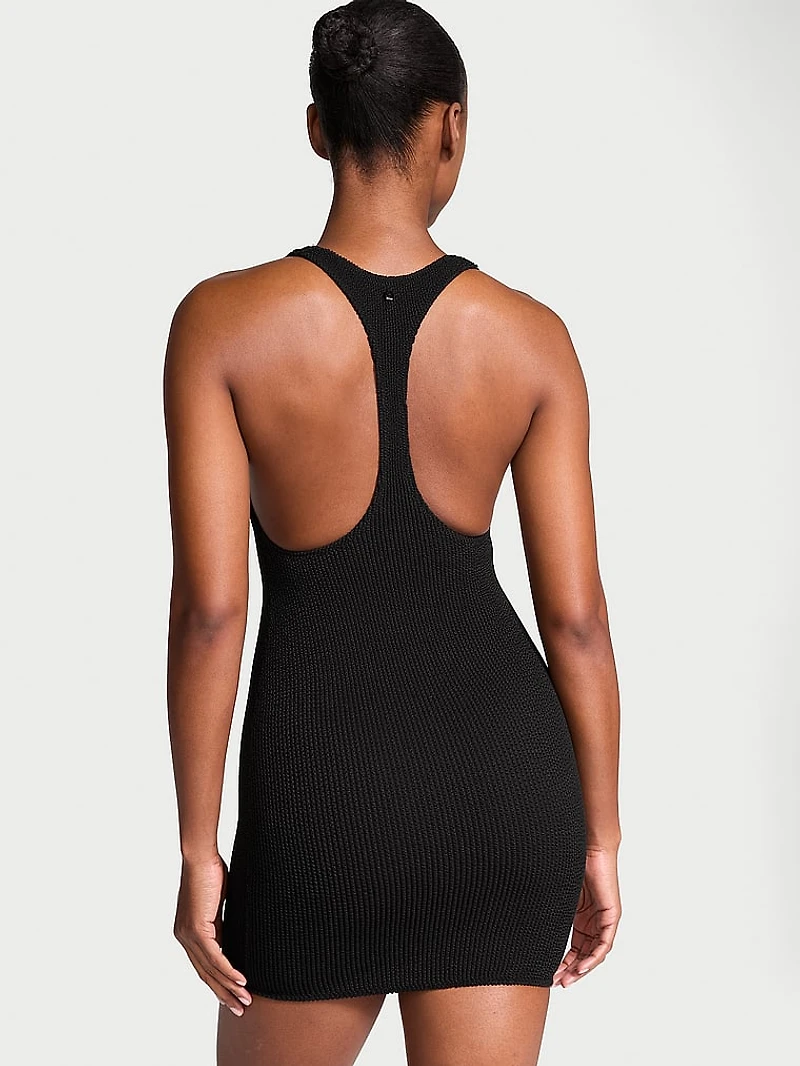 Crinkle Racerback Tube Swim Dress