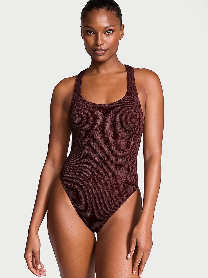 Crinkle Racerback One-Piece Swimsuit