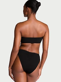 Crinkle Ring Bandeau Strapless Bikini Top