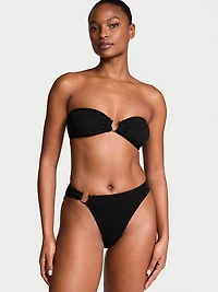 Crinkle Ring Bandeau Strapless Bikini Top