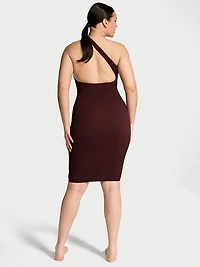 Crinkle One-Shoulder Midi Cover-Up Dress