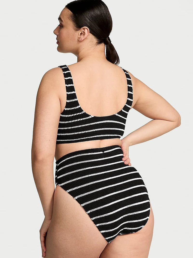 Crinkle High-Waist Full-Coverage Bikini Bottom