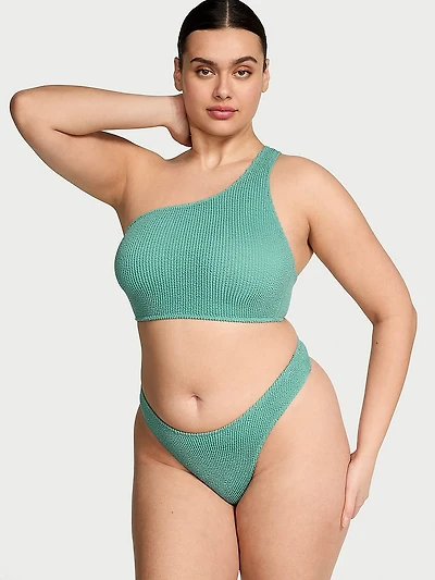 Crinkle One-Shoulder Bikini Top
