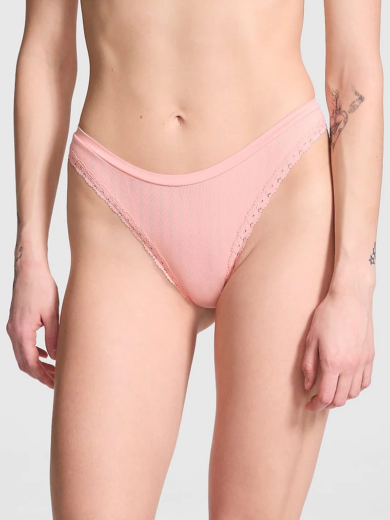 Seamless High-Leg Thong Panty