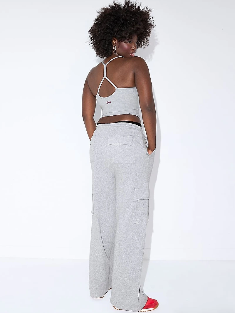 Ivy Fleece Wide-Leg Cargo Sweatpants