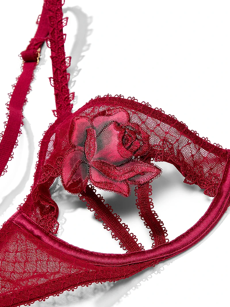 Red Rose Open-Cup Bra