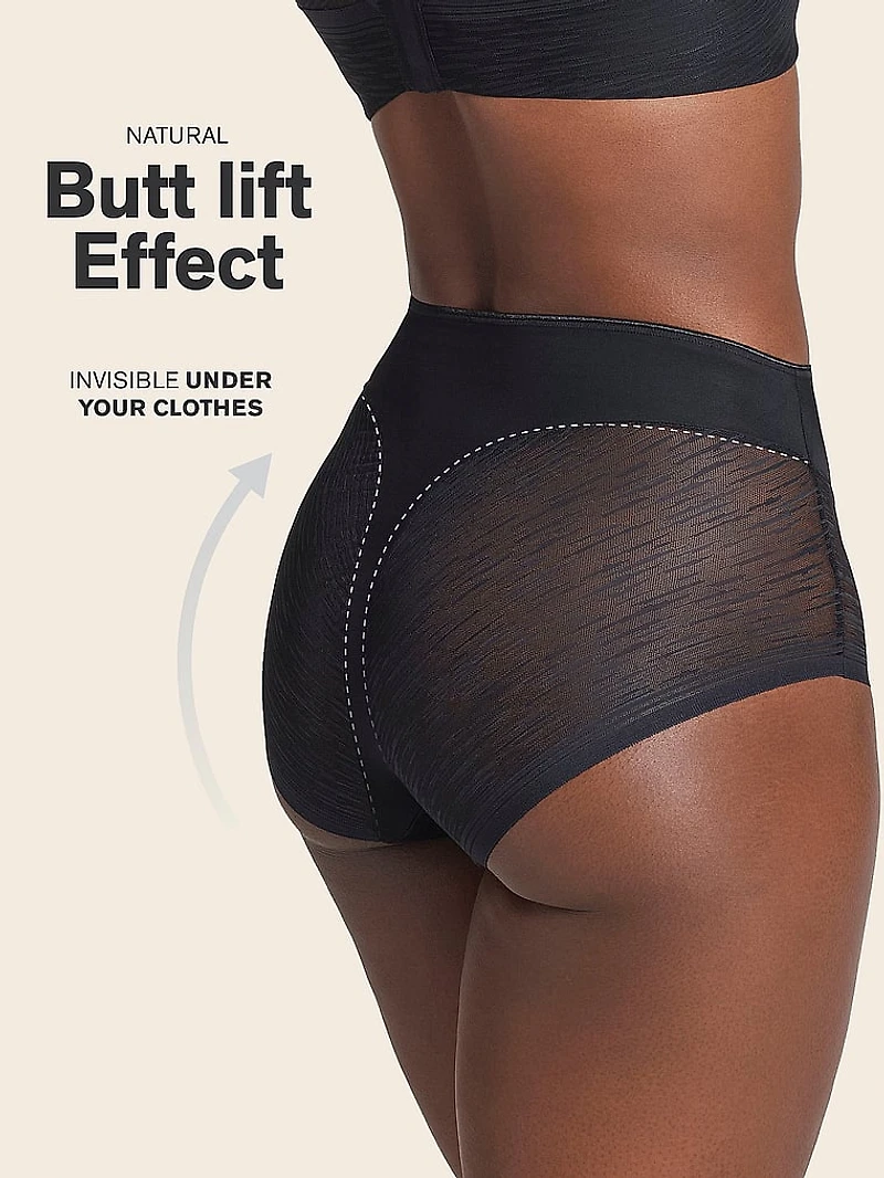 Moderate Compression Tummy Control Sheer Lace Shaper Panty