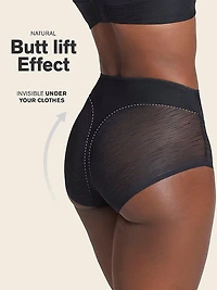 Moderate Compression Tummy Control Sheer Lace Shaper Panty