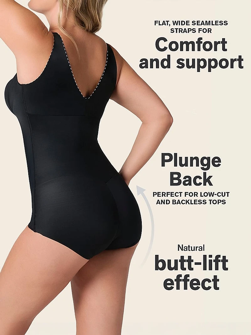 Firm Compression Plunge Back Sculpting Body Shaper