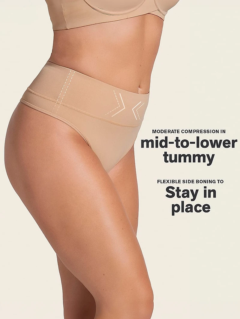 Moderate Compression High-Waisted Shaper Thong Panty
