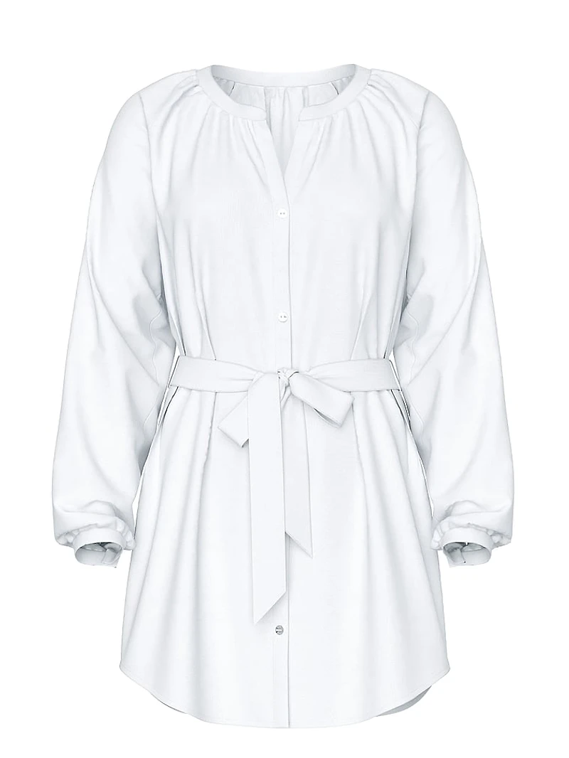 Beachwear Linen Easy Button-Up Dress