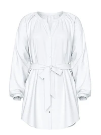Beachwear Linen Easy Button-Up Dress