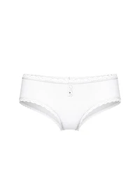 Cotton Shadow Stripe Lace-Waist Cheeky Panty