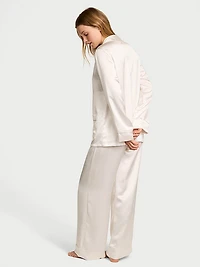 Luxe Satin Double-Breasted Long Pajama Set