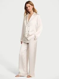 Luxe Satin Double-Breasted Long Pajama Set