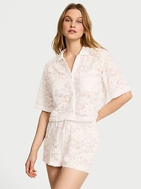 Luxe Soft Lace Cropped Short Pajama Set
