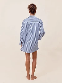 Cotton Stripe Shirting Boxer Pajama Set
